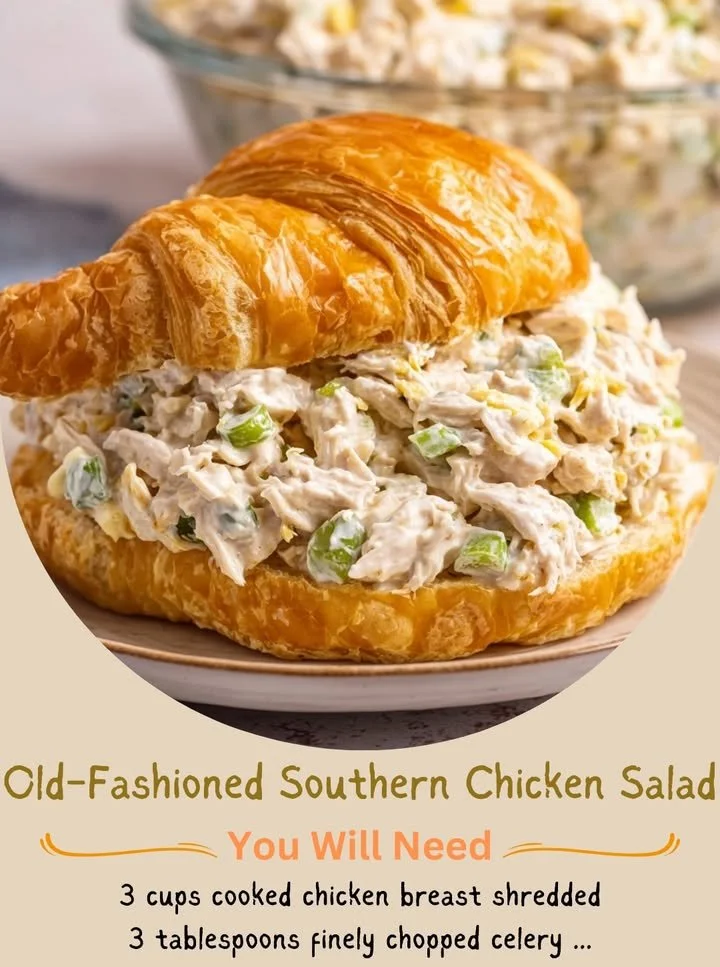 Bowl of Old-Fashioned Southern Chicken Salad with fresh ingredients