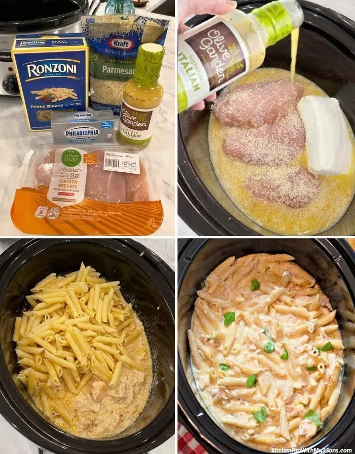 Delicious Olive Garden chicken pasta served with herbs and cheese