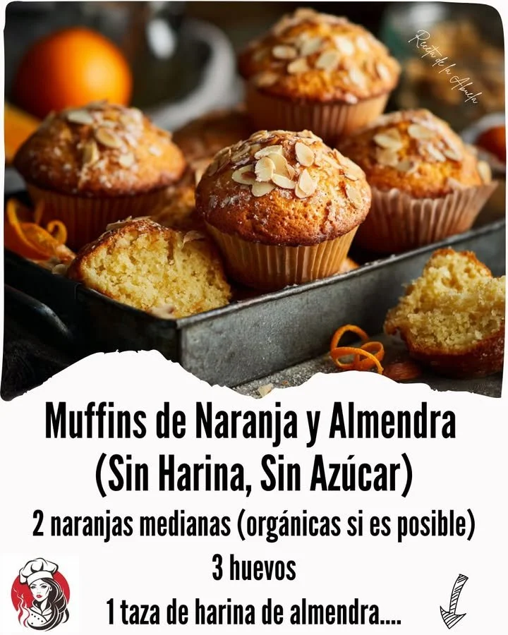 Gluten-free orange almond muffins on a rustic table