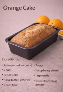 Delicious orange cake served on a plate garnished with orange slices