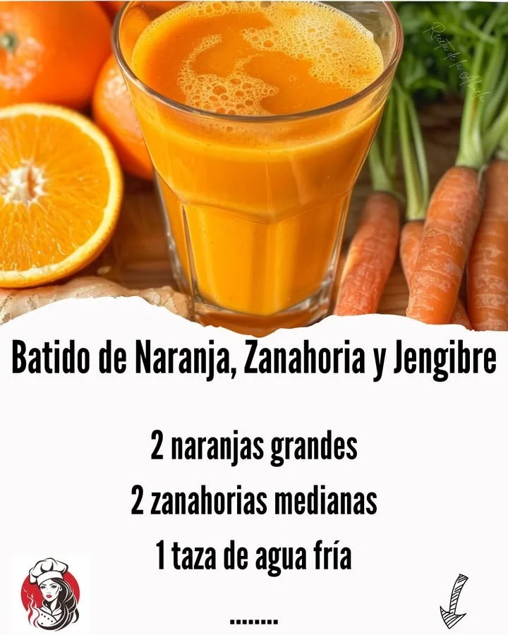 Delicious Orange Carrot Ginger Smoothie in a glass with fresh ingredients
