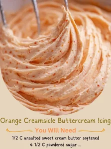 Orange Creamsicle Buttercream Icing decorating a cake