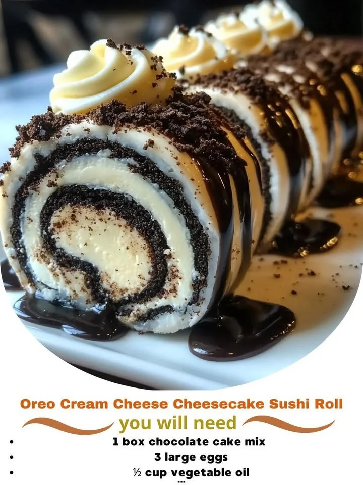 Oreo Cream Cheese Cheesecake Sushi Roll