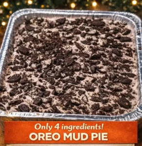 Delicious Oreo Mud Pie with layers of chocolate and cream
