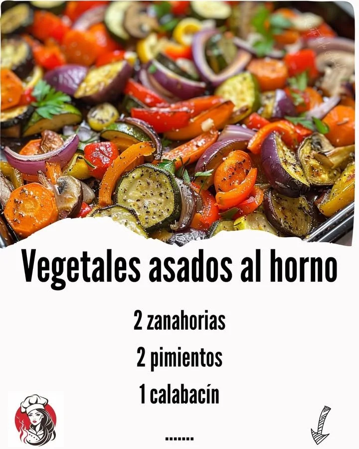 Plate of colorful oven-roasted vegetables ready to serve.