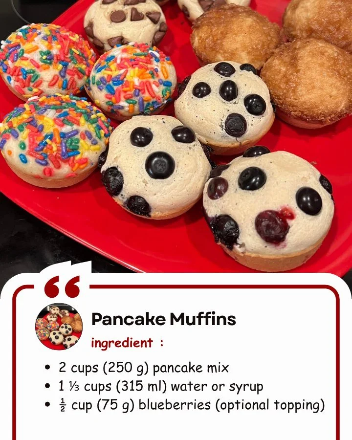Delicious pancake muffins served on a plate, perfect for breakfast