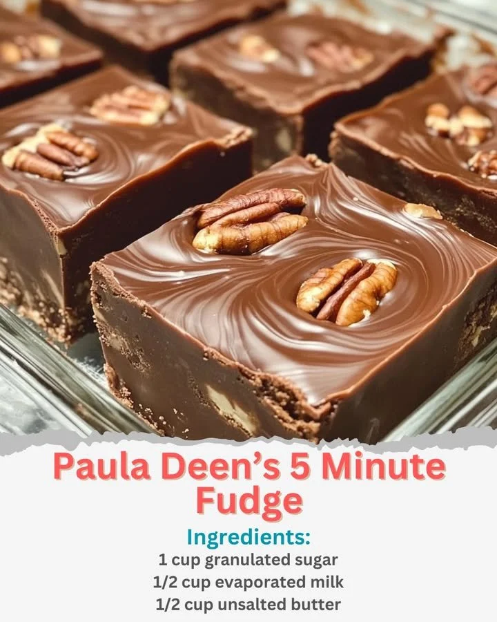 Paula Deen's quick 5 Minute Fudge recipe for a delightful dessert