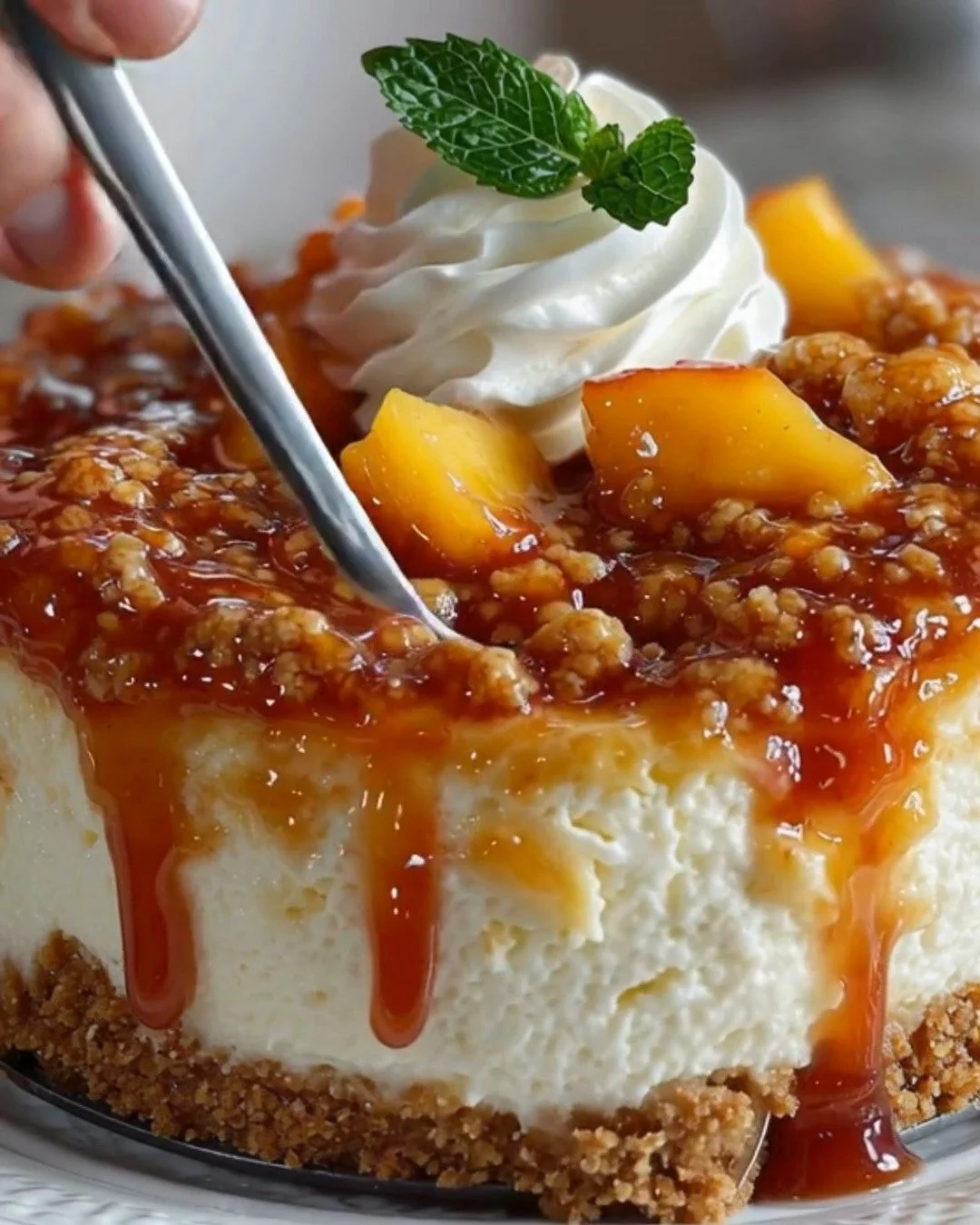 Peach Cobbler Cheesecake