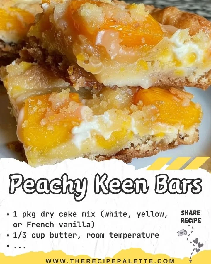 Delicious Peachy Keen Bars made with fresh peaches and wholesome ingredients
