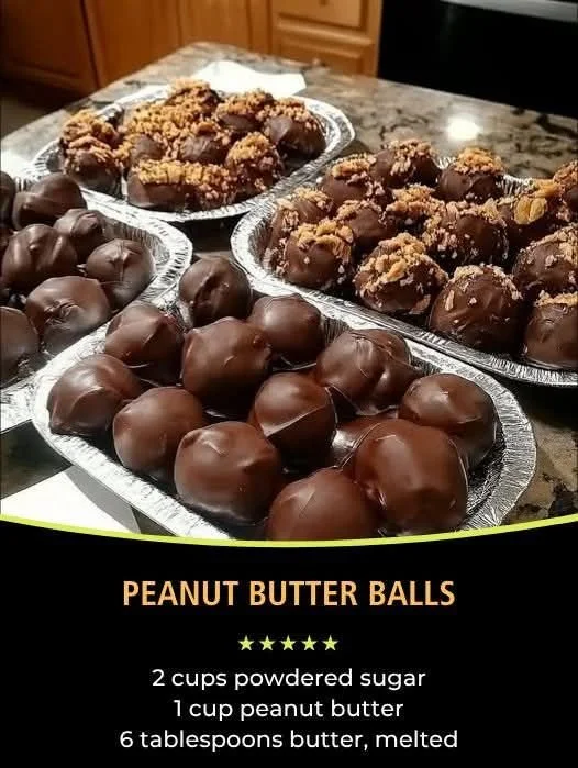 Delicious homemade peanut butter balls ready for serving