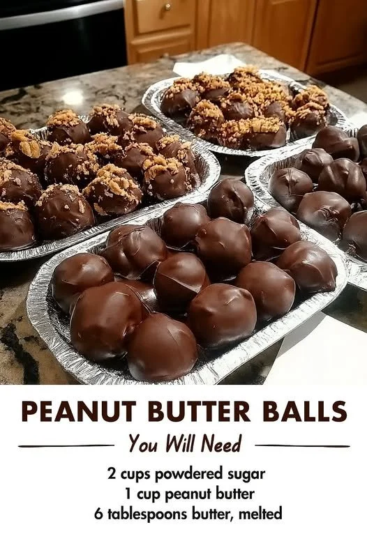 Delicious homemade peanut butter balls served on a plate