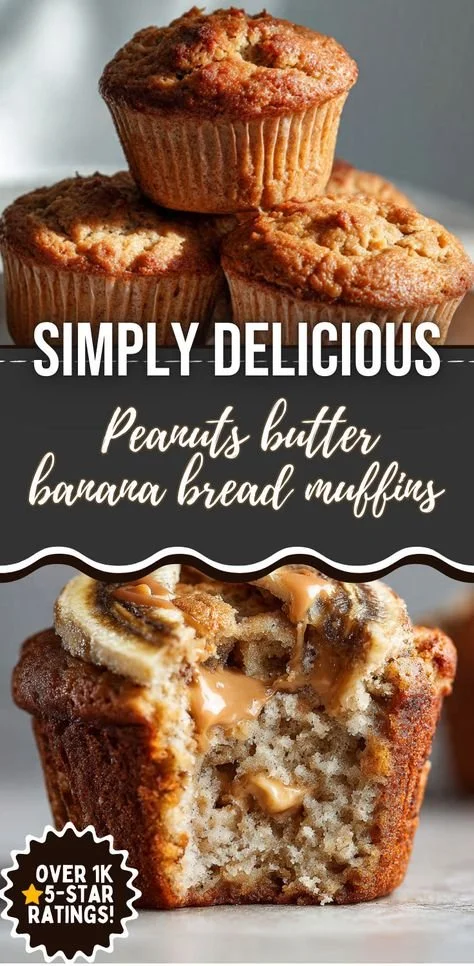Peanut Butter Banana Bread Muffins