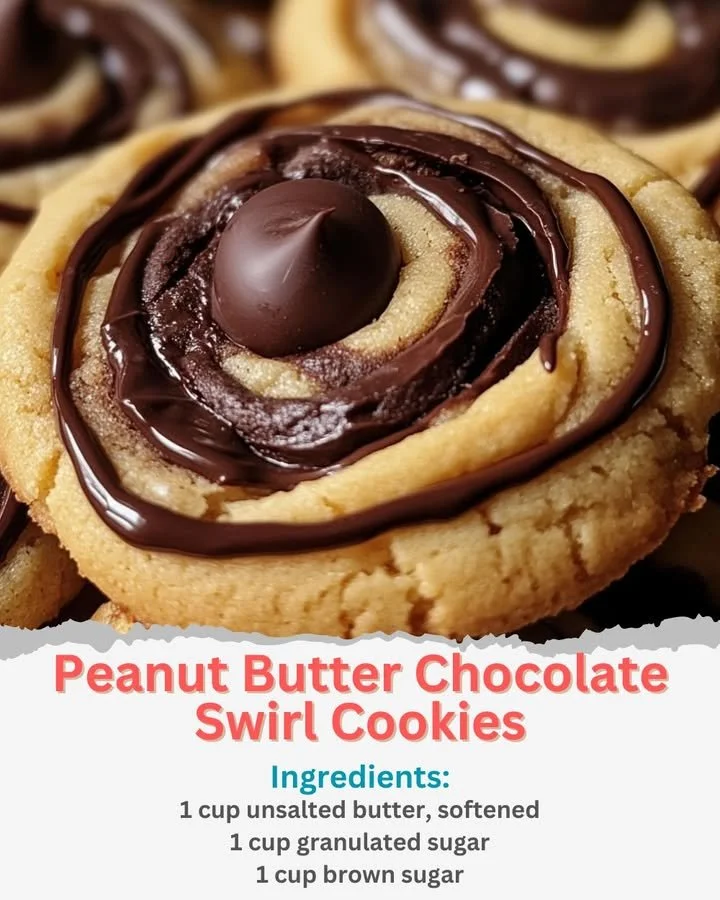 Delicious peanut butter chocolate swirl cookies on a cooling rack