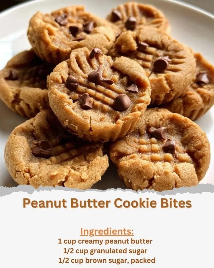 Delicious homemade peanut butter cookie bites on a plate.
