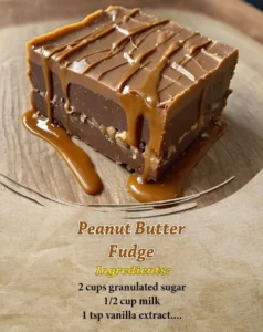 Delicious homemade Peanut Butter Fudge in a decorative dish.