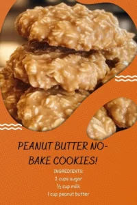 Delicious peanut butter no bake cookies topped with chocolate and oats.