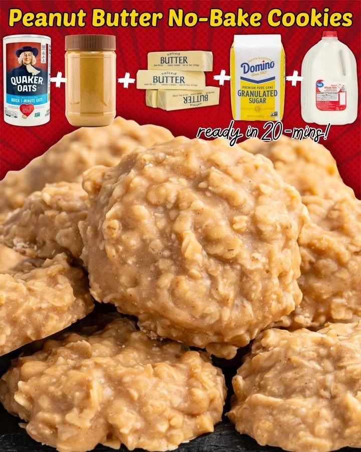 Peanut Butter No-Bake Cookies on a plate