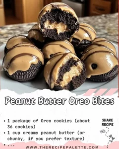 Homemade Peanut Butter Oreo Bites on a plate