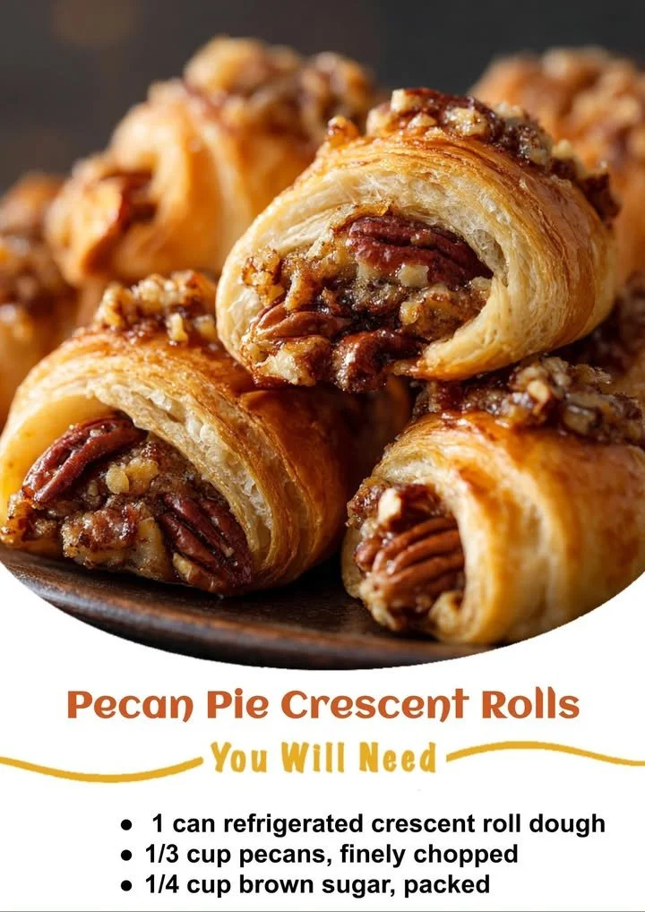 Delicious pecan pie crescent rolls served on a plate