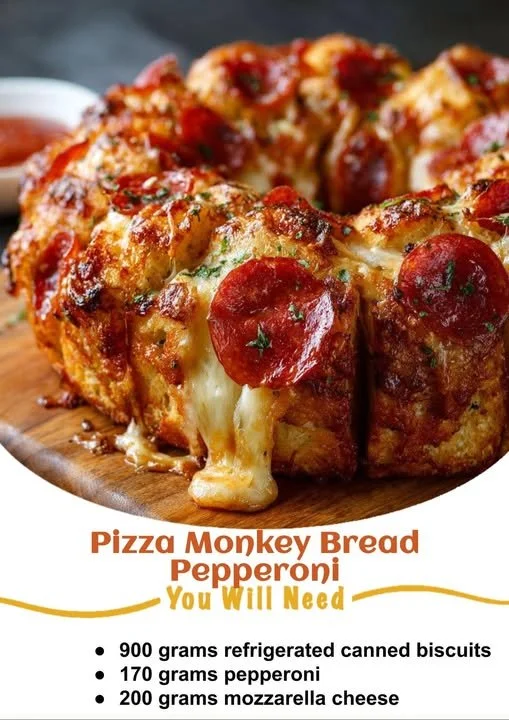 Pepperoni Pizza Monkey Bread fresh out of the oven, ready to serve.