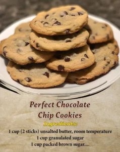Perfect chocolate chip cookies fresh out of the oven on a cooling rack.