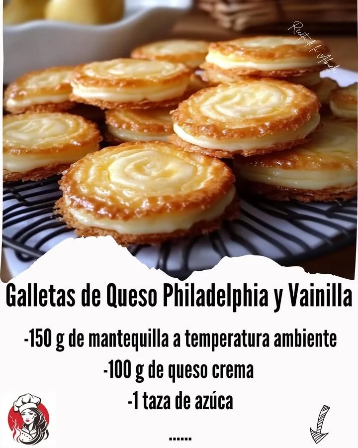 Philadelphia Cheese spread on vanilla cookies
