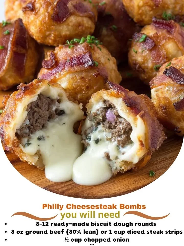Delicious Philly Cheesesteak Bombs ready to be served.
