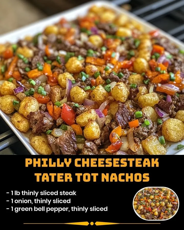 Philly Cheesesteak Tater Tot Nachos