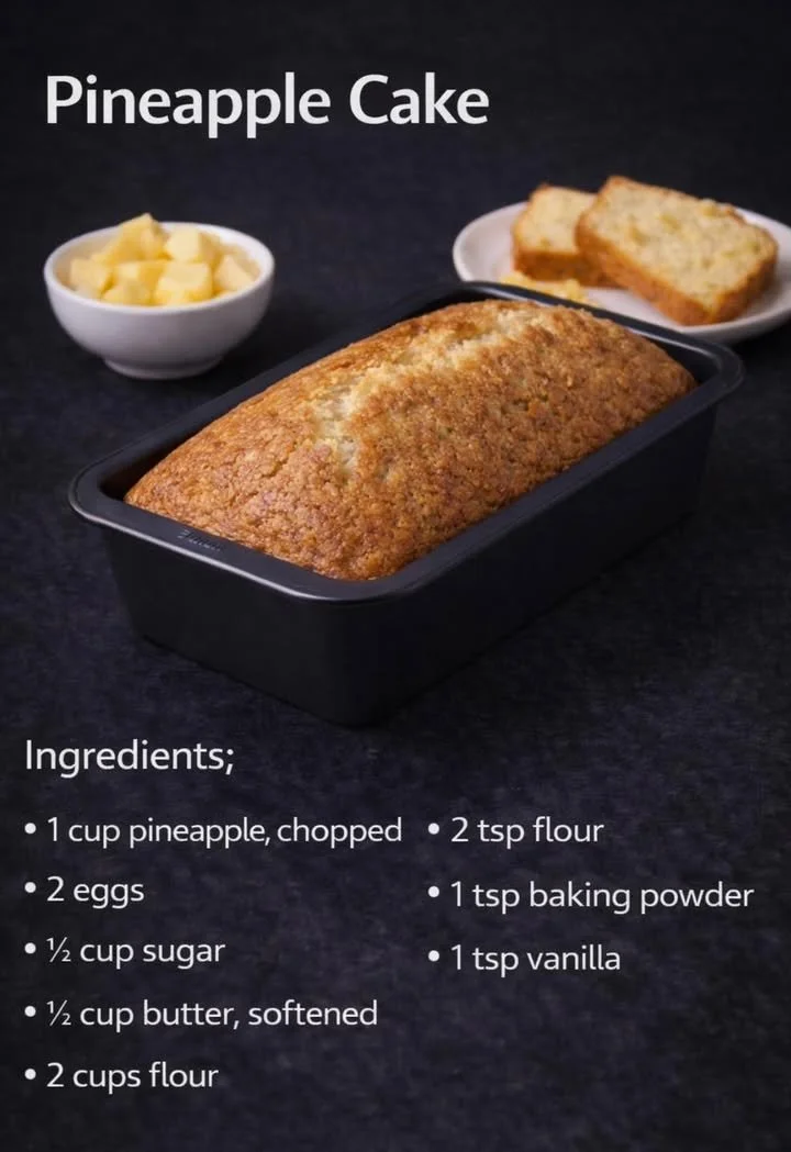 Moist and flavorful pineapple cake served with cream frosting