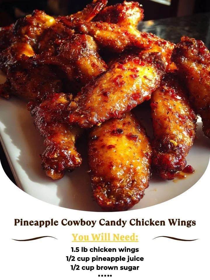 Pineapple Cowboy Candy Chicken Wings with sweet and spicy glaze