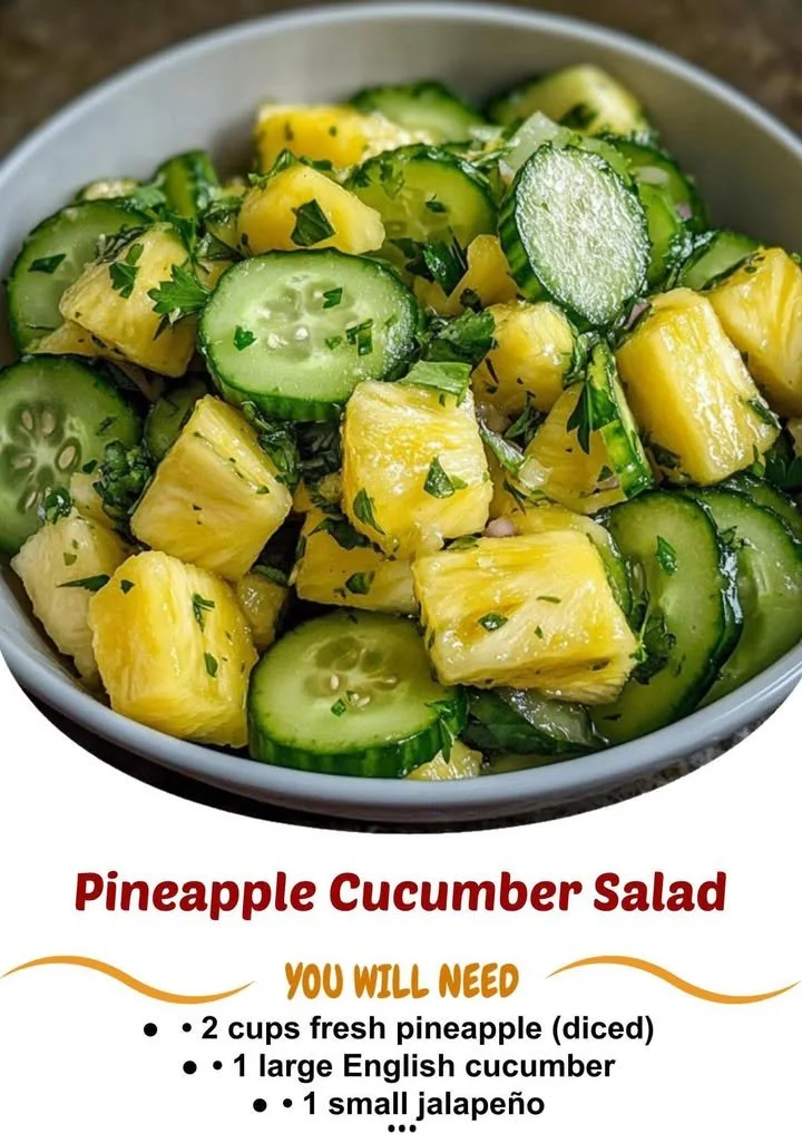 Fresh Pineapple Cucumber Salad with vibrant colors and healthy ingredients