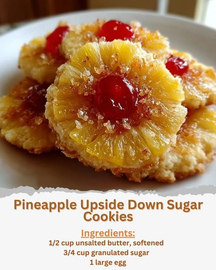 Delicious Pineapple Upside Down Cookies ready to be enjoyed.