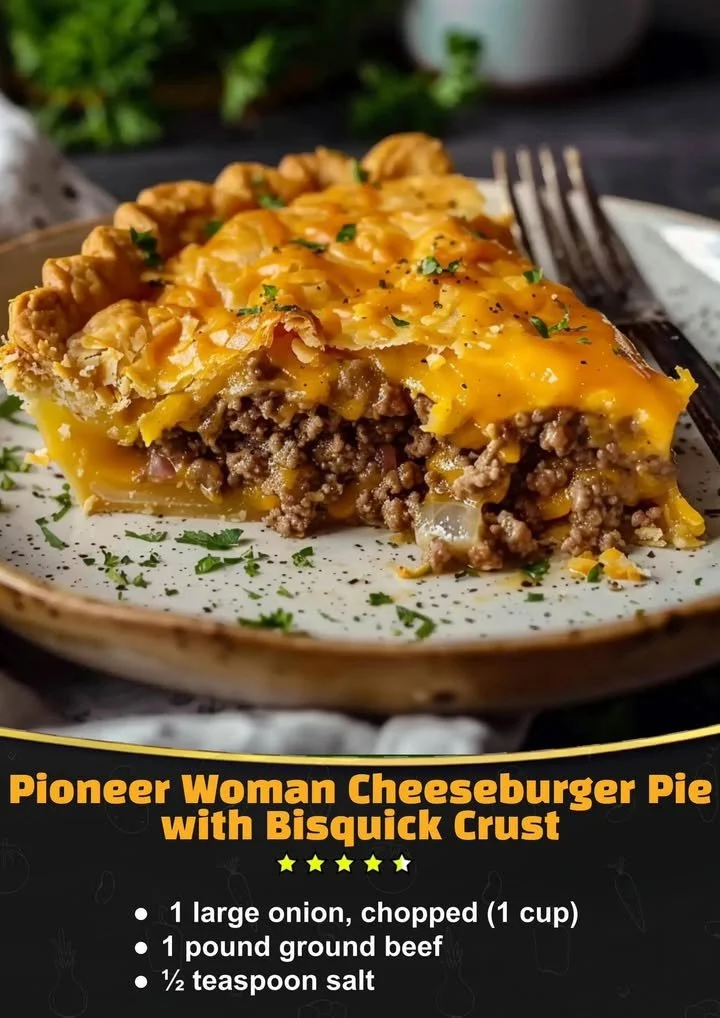 Delicious Pioneer Woman cheeseburger pie served on a plate