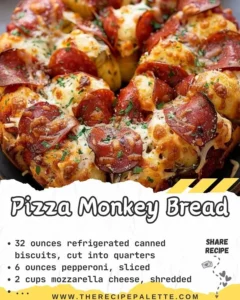 Delicious Pizza Monkey Bread served with marinara sauce