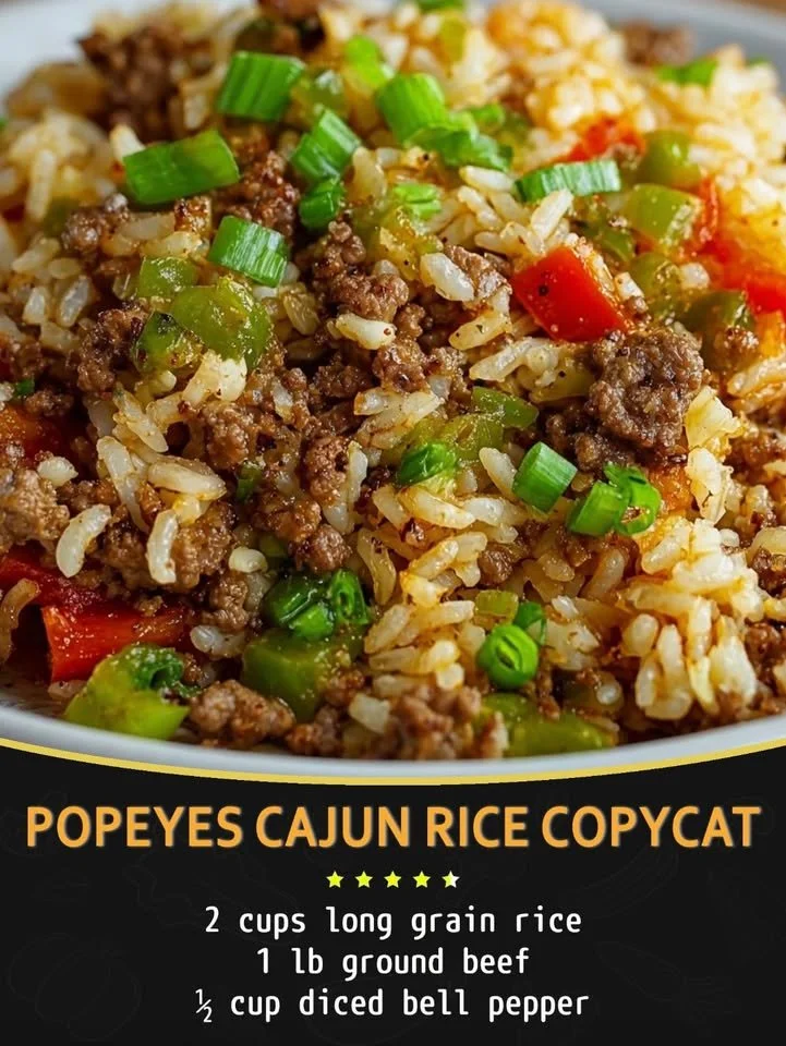 Delicious bowl of Popeyes Cajun Rice served with vibrant seasonings