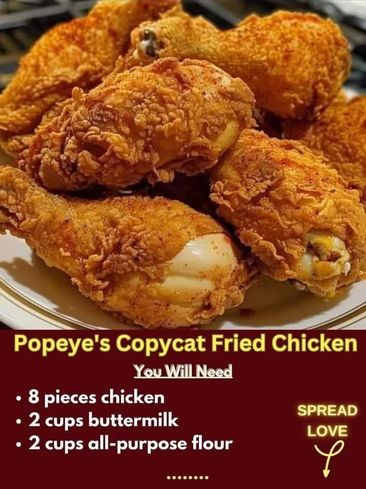 A plate of crispy Popeye's CopyCat Fried Chicken garnished with fresh herbs.
