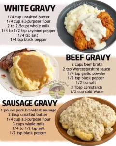 Delicious pork sausage gravy served over biscuits