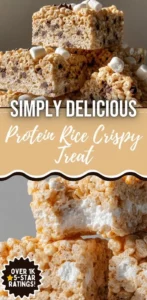 Protein Rice Crispy Treats with protein powder and marshmallows