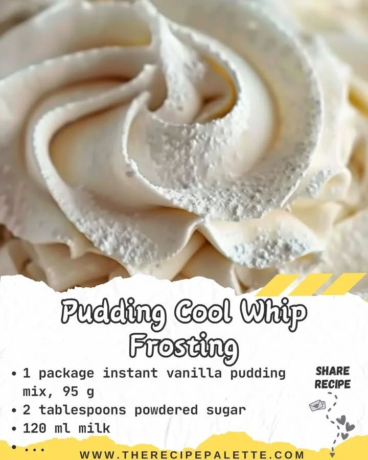 Pudding Cool Whip frosting on a chocolate cake slice