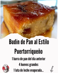 Delicious Puerto Rican bread pudding served in a bowl with a sprinkle of cinnamon