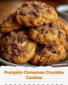 Pumpkin Cinnamon Crumble Cookies with a sprinkle of cinnamon topping