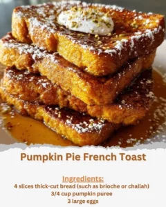 Delicious Pumpkin Pie French Toast topped with whipped cream and spices