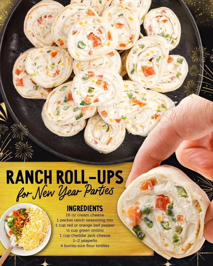 Delicious ranch roll ups appetizers on a plate