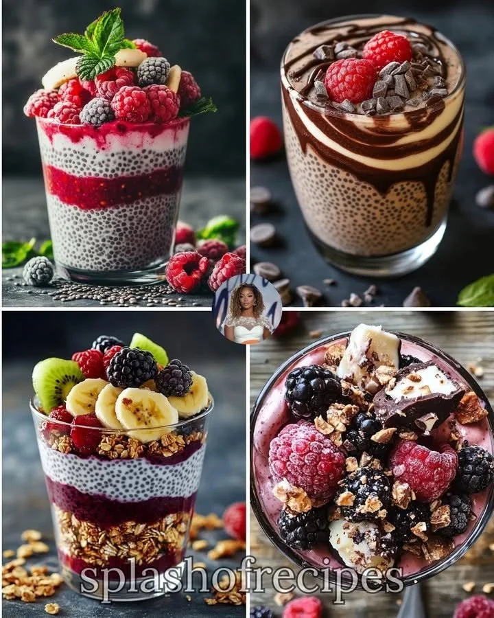 Raspberry Chia Smoothie in a glass with fresh raspberries and chia seeds