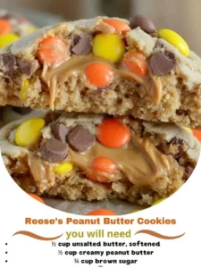 Delicious Reese's Peanut Butter Cookies ready to be enjoyed