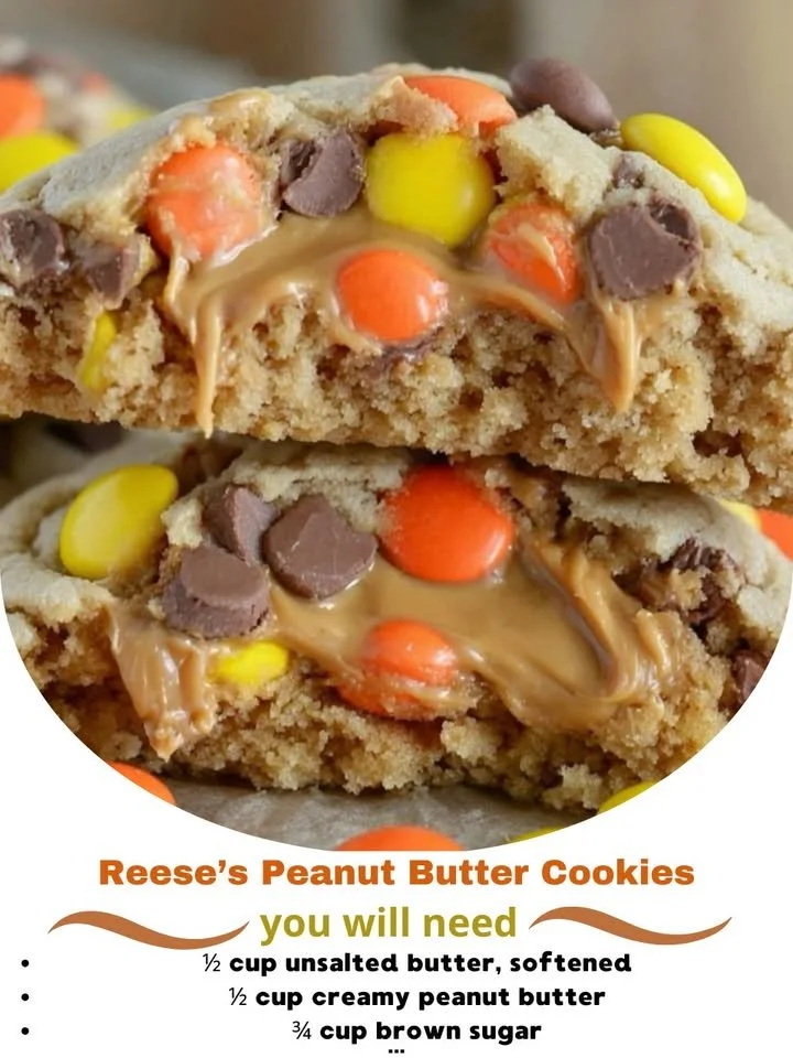 Delicious Reese's Peanut Butter Cookies ready to be enjoyed