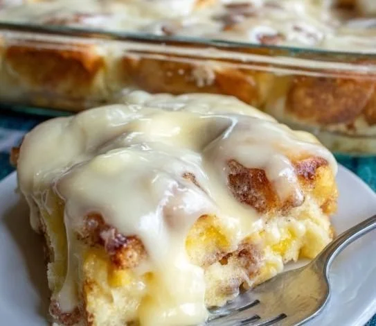 Freshly baked refrigerated orange rolls with a glaze
