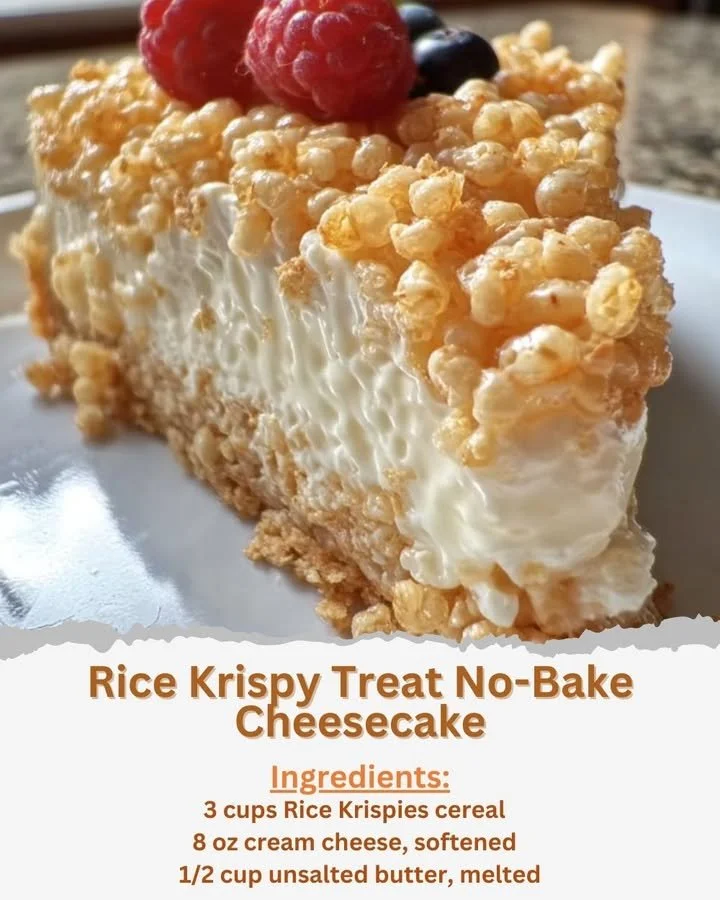 Rice Krispy Treat No-Bake Cheesecake