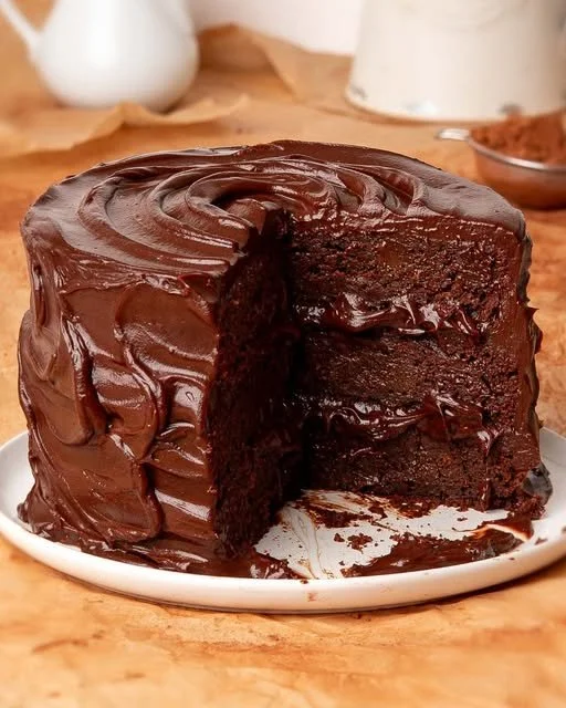 Deliciously rich and moist chocolate cake with chocolate frosting