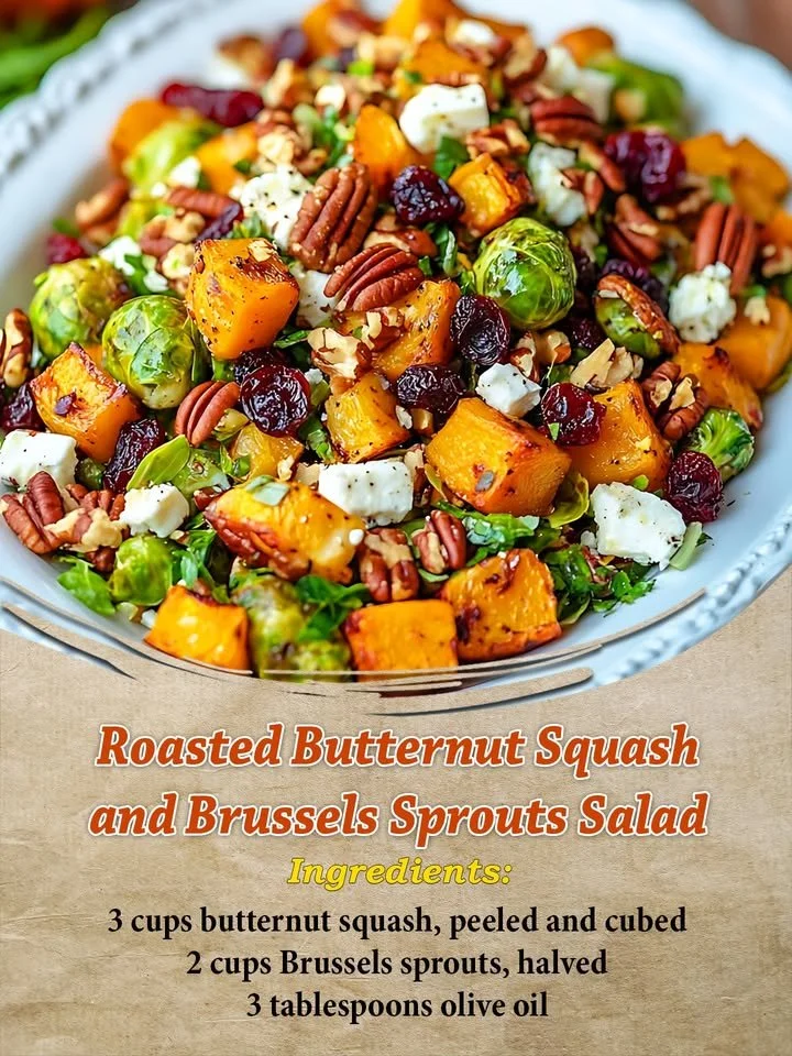Roasted Butternut Squash and Brussels Sprouts Salad